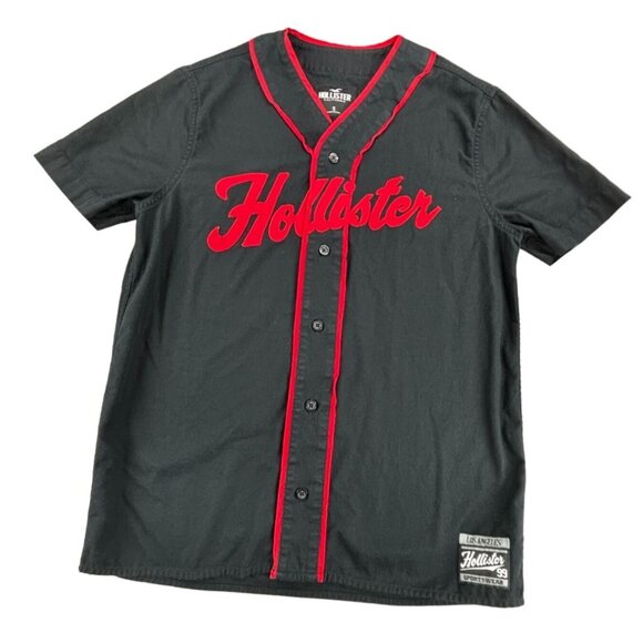Hollister Other - Hollister Baseball Shirt Button-Up Mens S Black & Red